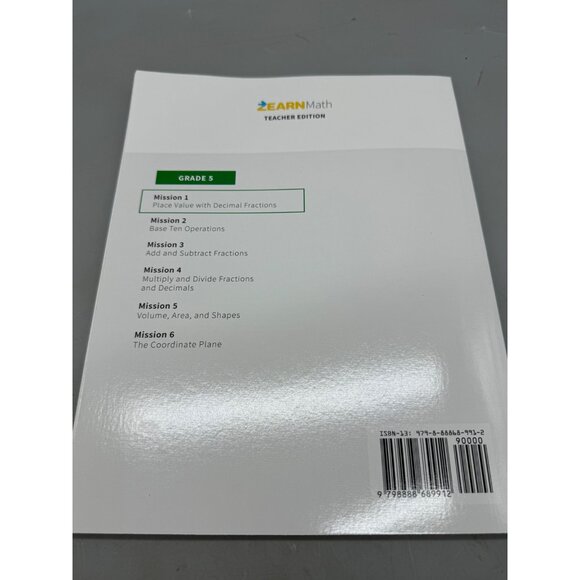 Zearn Math Grade 5 Teacher Edition Set Missions 1-6 & Assessments Key READ - Picture 5 of 16